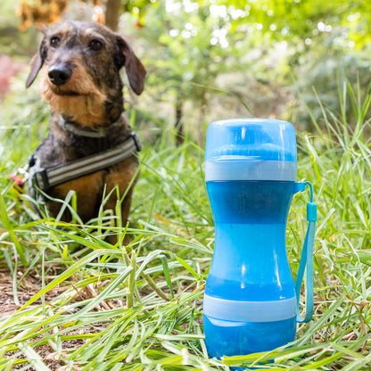 Botella con Depósito de Agua y Comida para Mascotas 2 en 1 Pettap InnovaGoods