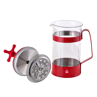 Cafetera de Émbolo 600ml para 6 Tazas - Colección Rainbow Benetton Verde o Rojo