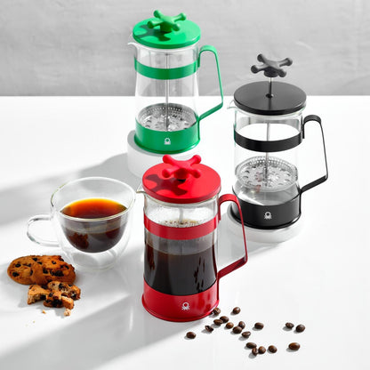 Cafetera de Émbolo 600ml para 6 Tazas - Colección Rainbow Benetton Verde o Rojo