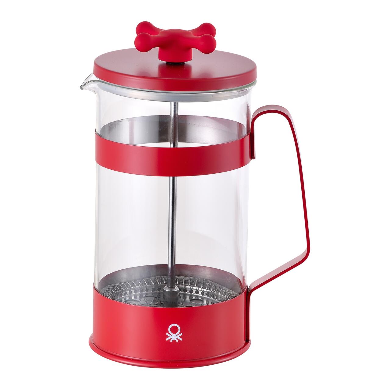 Cafetera de Émbolo 600ml para 6 Tazas - Colección Rainbow Benetton Verde o Rojo