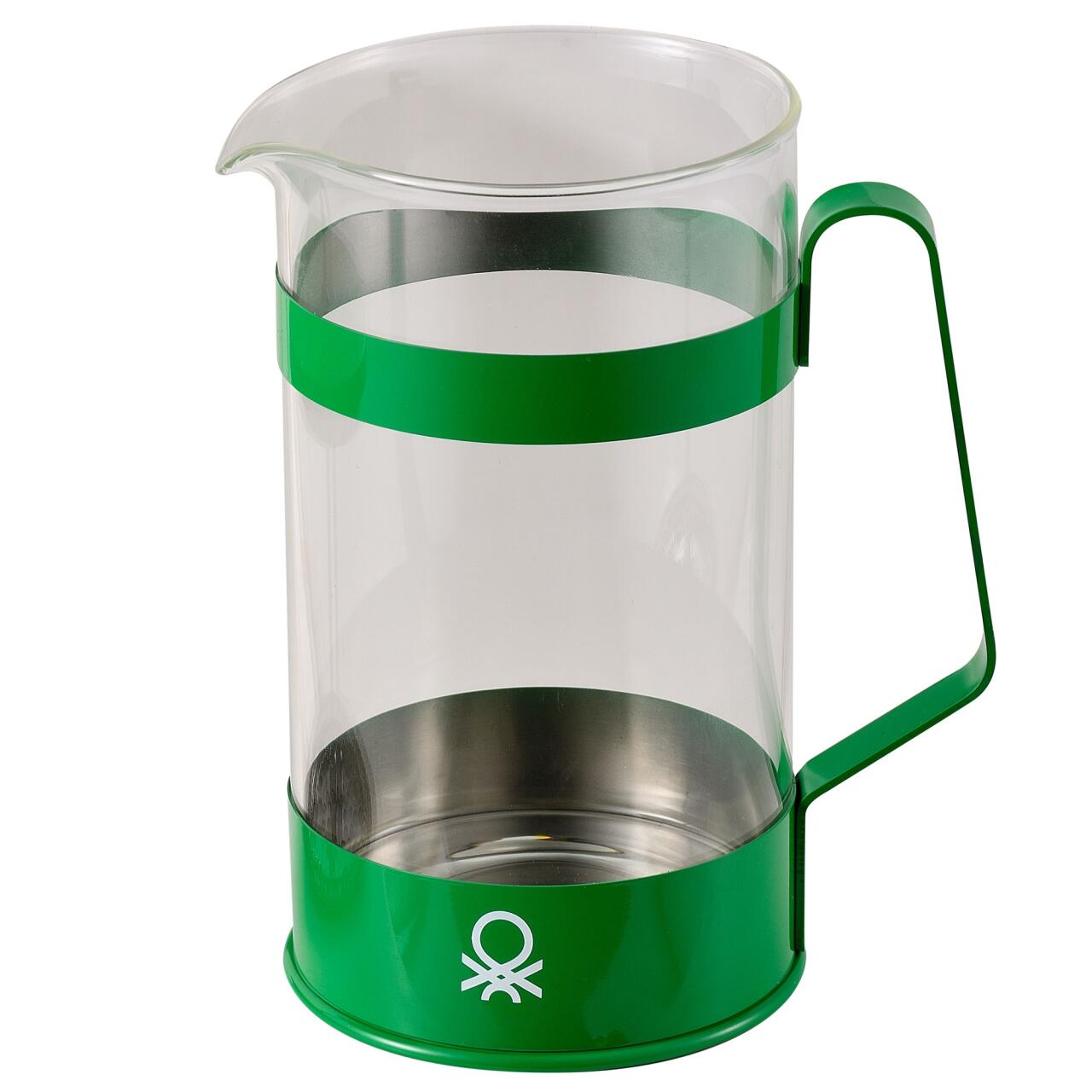 Cafetera de Émbolo 600ml para 6 Tazas - Colección Rainbow Benetton Verde o Rojo