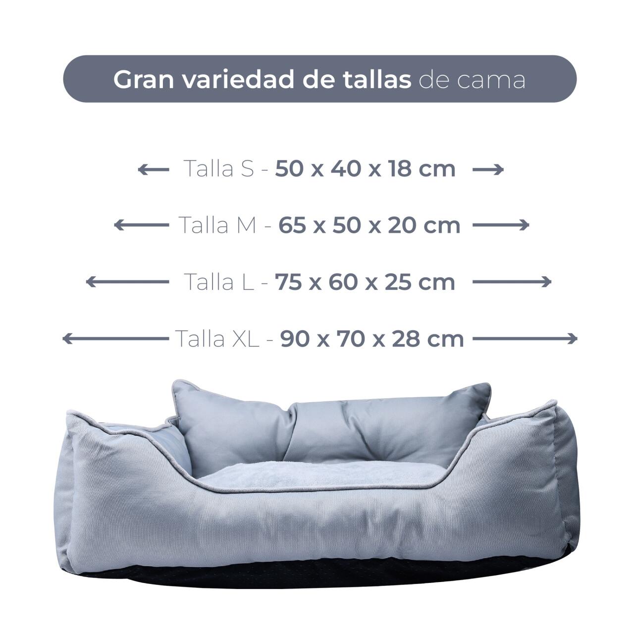 Cama para Mascota en Poliéster Benetton BE - Diseño Ergonómico y Lavable, Disponible en Varias Dimensiones