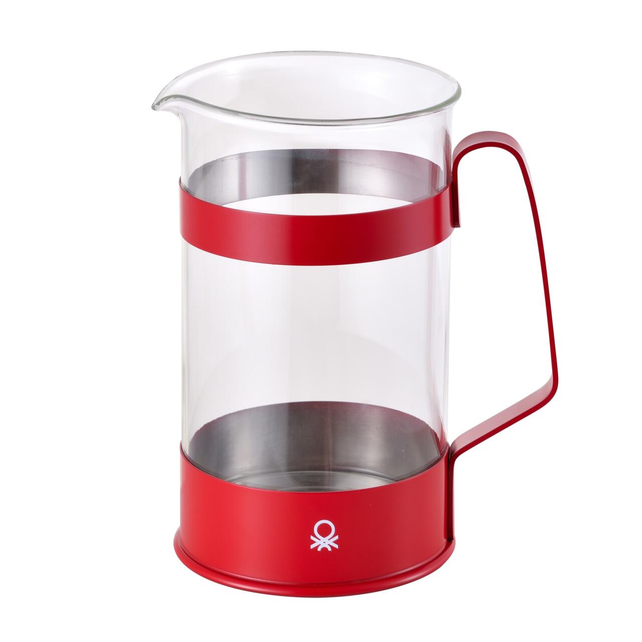 Cafetera de Émbolo 600ml para 6 Tazas - Colección Rainbow Benetton Verde o Rojo